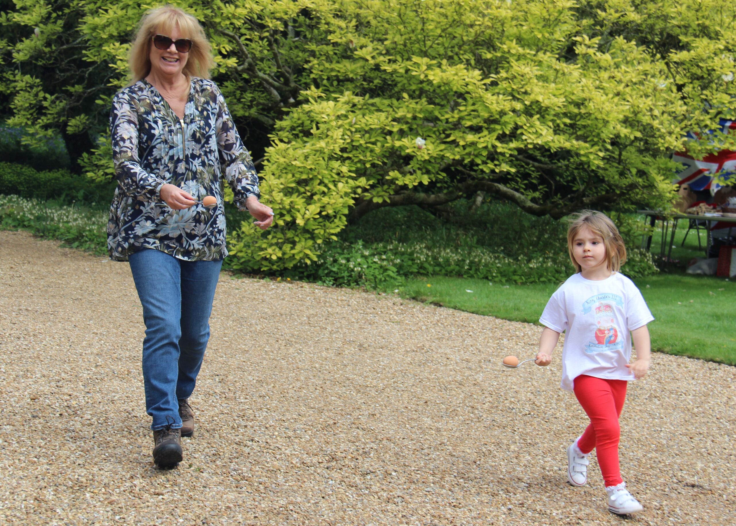 Warming up for the Egg and Spoon race